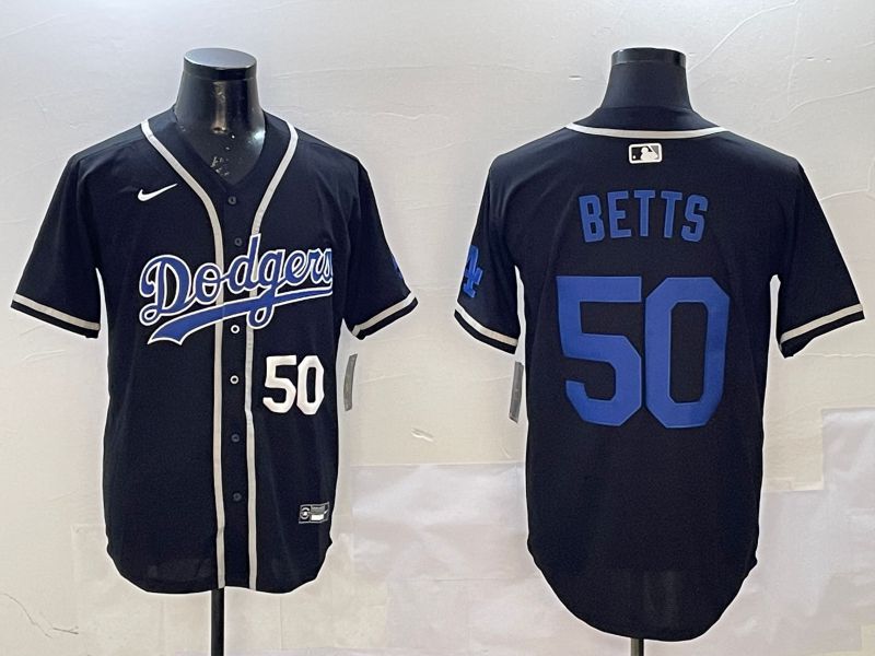 Men Los Angeles Dodgers #50 Betts Black Fashion Game 2025 Nike MLB Jersey style 4->philadelphia eagles->NFL Jersey